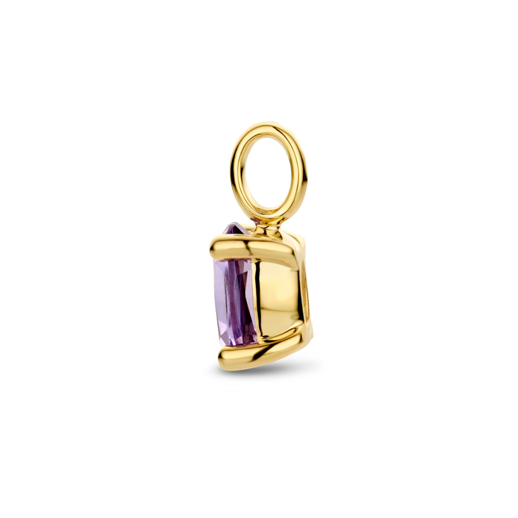 Anhänger Amethyst 12 mm 14K Gelbgold