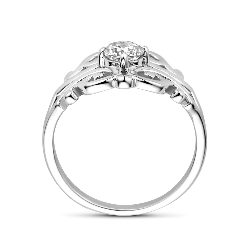 Ring Filigran Zirkonia Silber rhodiniert