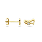 Ohrringe mit Herzen aus Zirkonia 14K Gelbgold