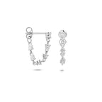Ohrringe Zirkonia 40 mm Silber rhodiniert