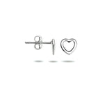 oorknoppen hart zilver gerhodineerd
