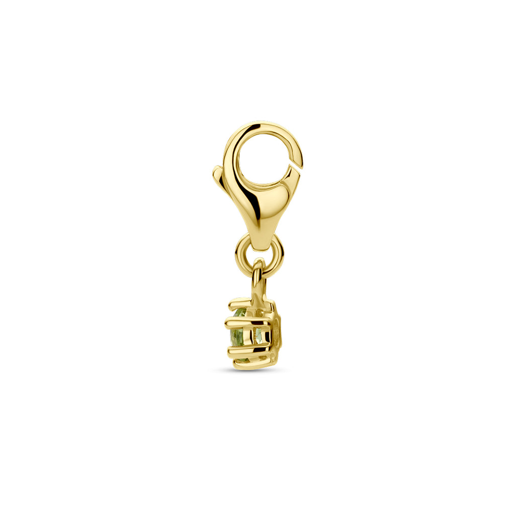 slotbedel met geboortesteen 14K geelgoud