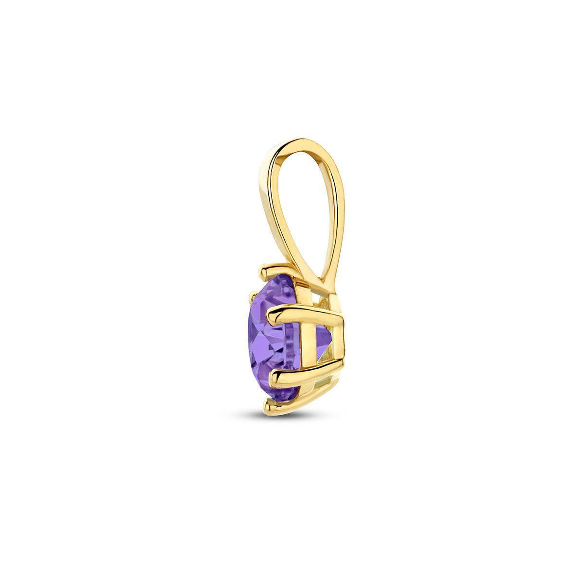 hanger met geboortesteen zirkonia 9 mm 14K geelgoud
