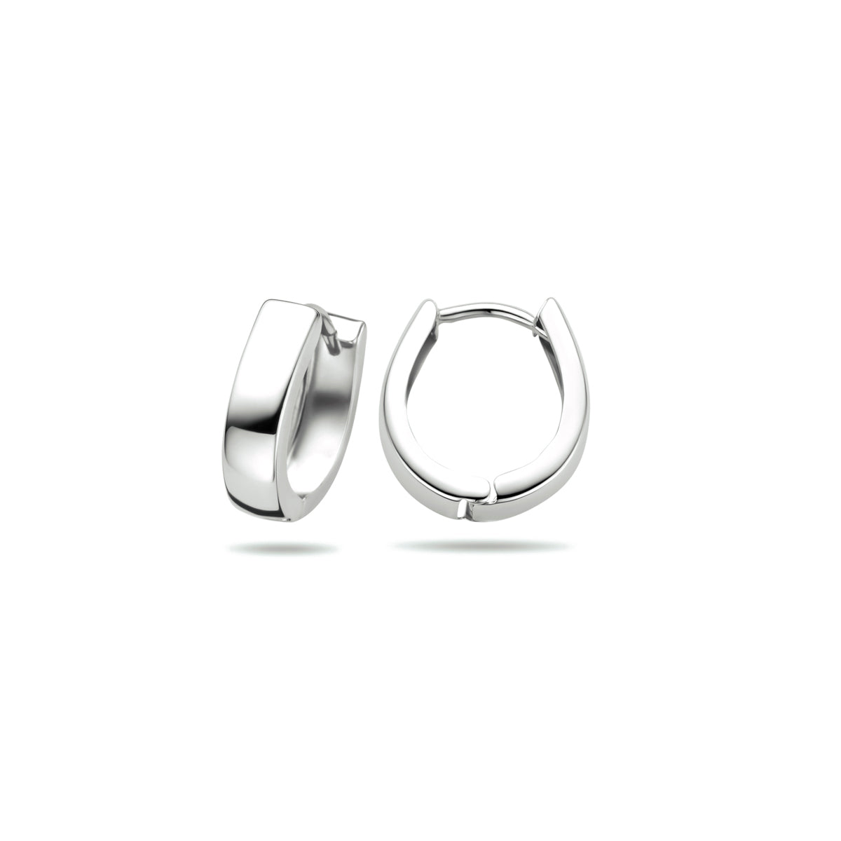 klapoorringen vlak 12 mm 14K witgoud