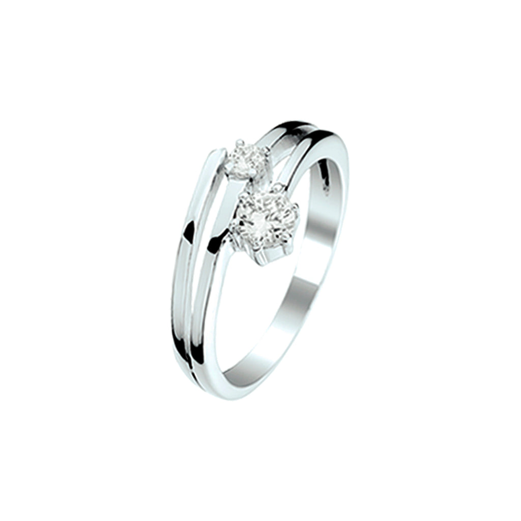 ring zirkonia zilver gerhodineerd