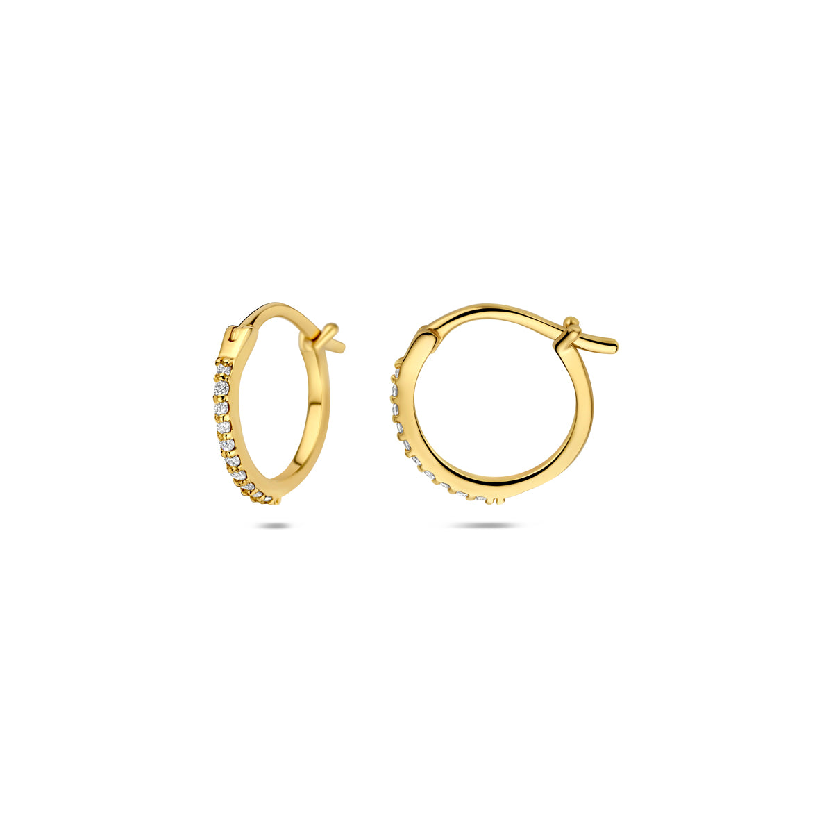 oorringen lab grown diamant f vs buis 1 mm 14K geelgoud