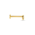 Flat Back Piercing Zirkonia 3,5 mm 14K Gelbgold