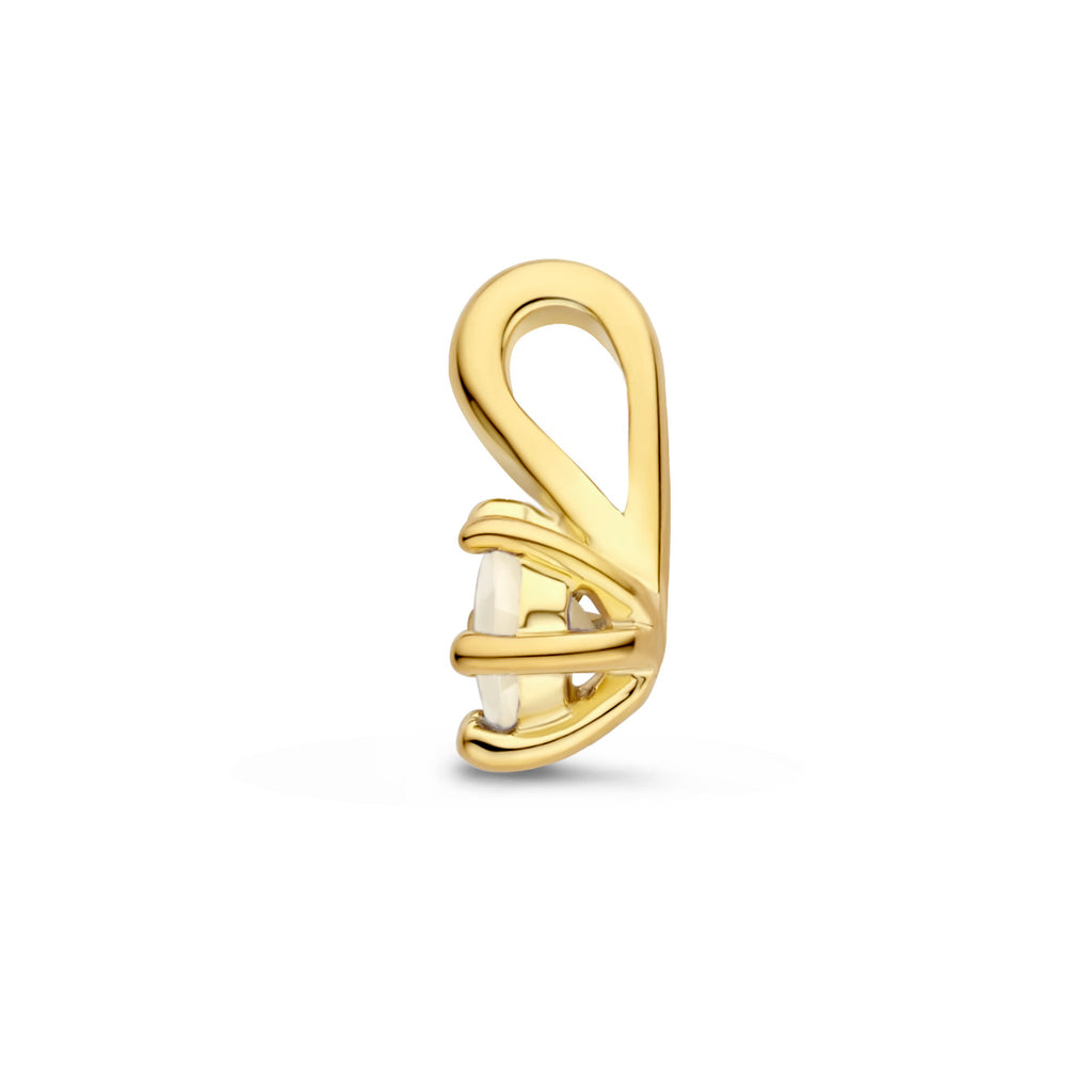 hanger met synth. geboortesteen 10 mm zilver verguld (geel)