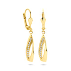 oorhangers zirkonia brisur haak 33 mm 14K geelgoud