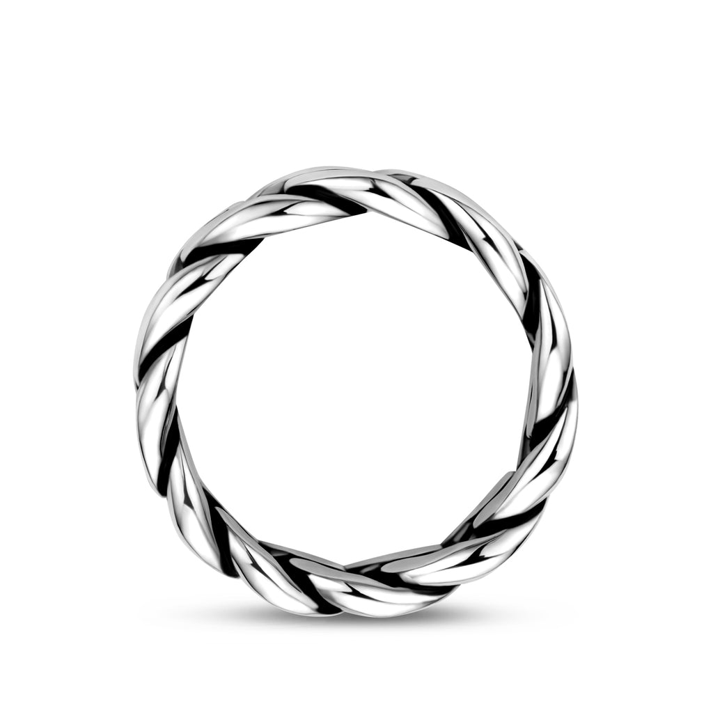 Ring Kettenglied oxidiertes Silber