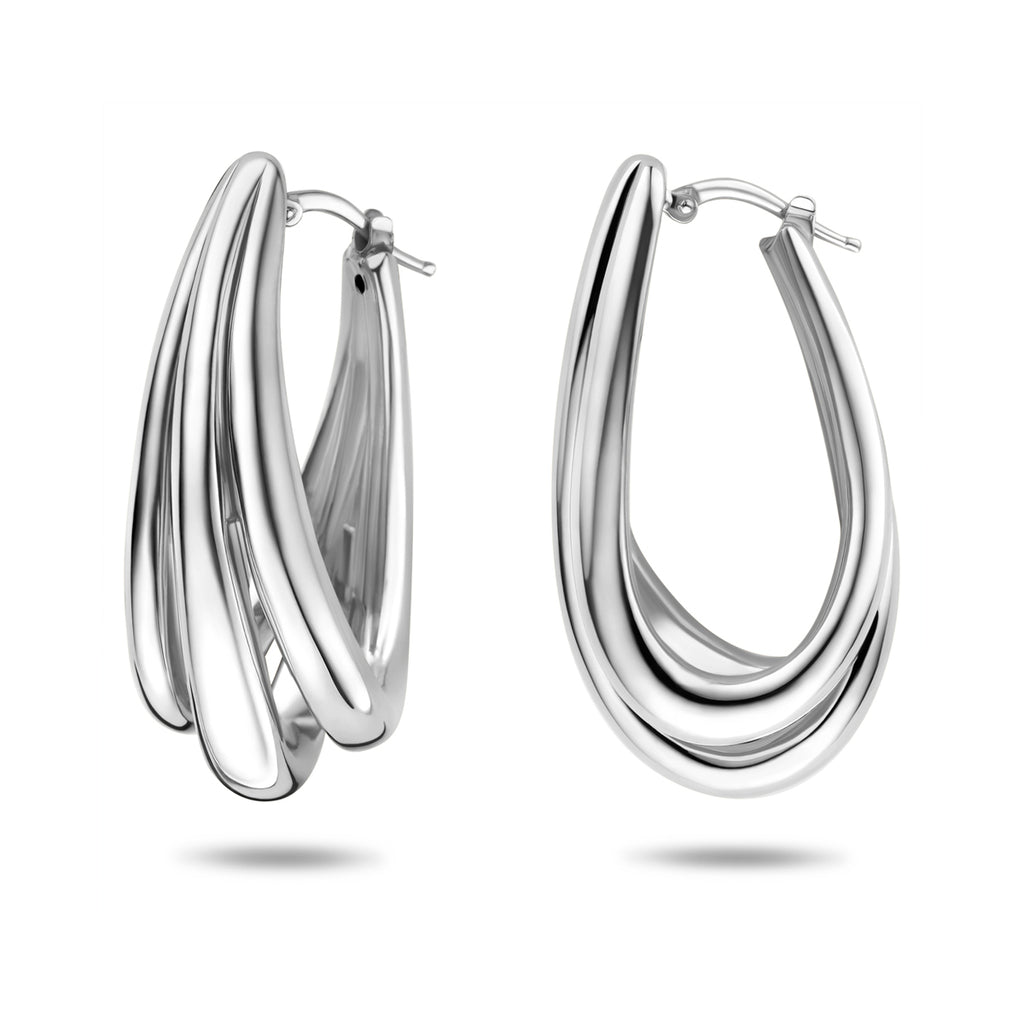 oorringen 42 mm zilver gerhodineerd