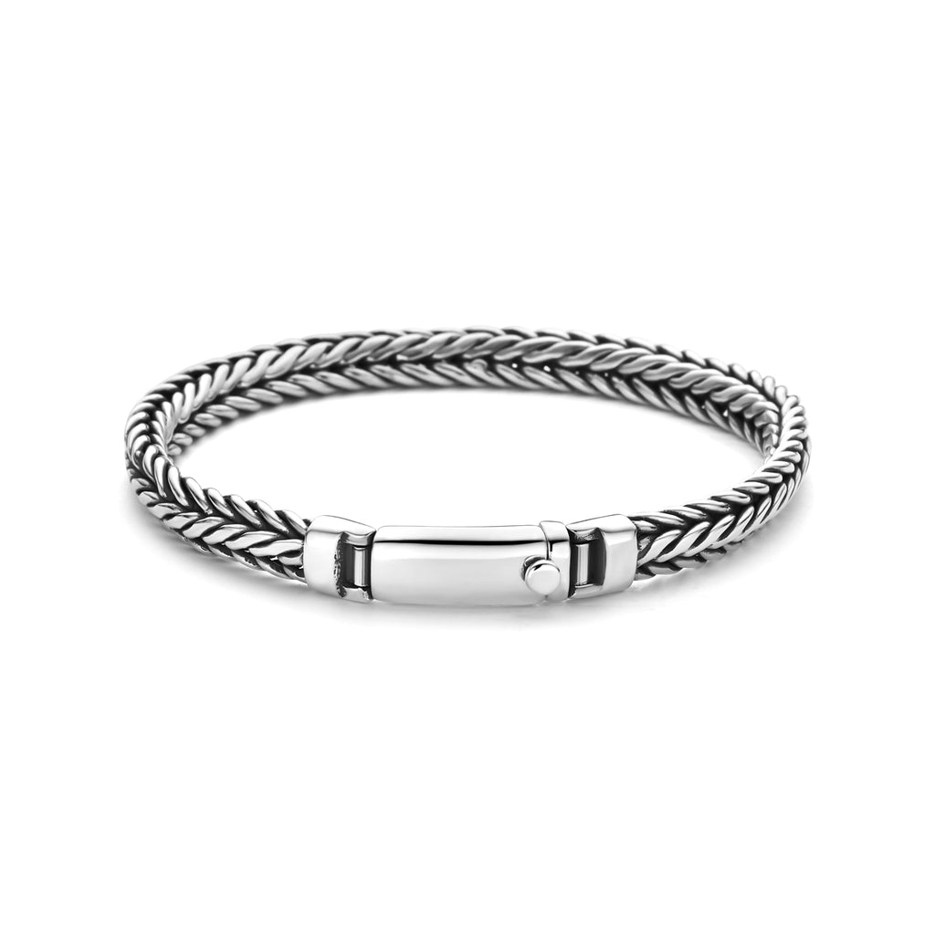 Armband Oxi Fuchsschwanz 7 mm Silber oxidiert