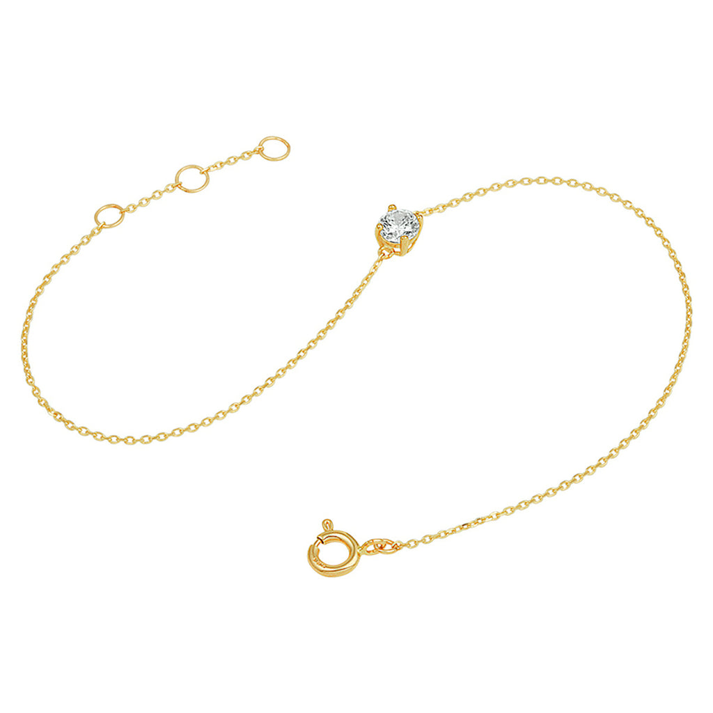 Armband Zirkonia 16,5 - 17,5 - 18,5 cm 14K Gelbgold