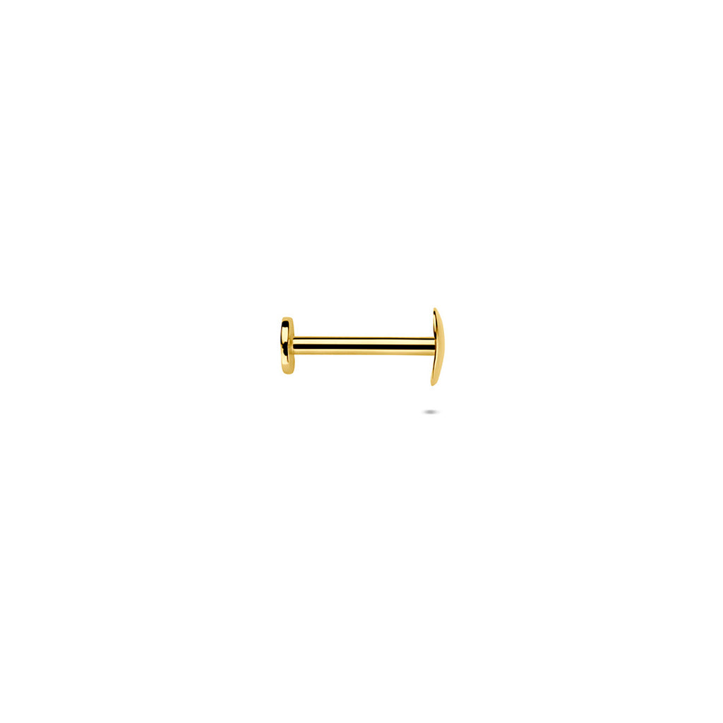 Flaches Rückenpiercing Herz 4 mm 14K Gelbgold