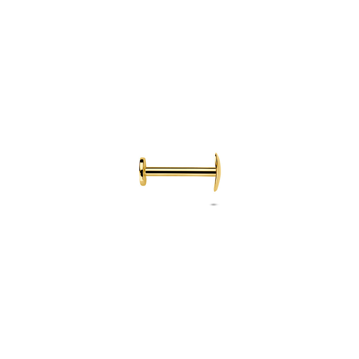 Flaches Rückenpiercing Herz 4 mm 14K Gelbgold