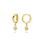 oorringen zirkonia 16,5 mm 14K geelgoud - rond