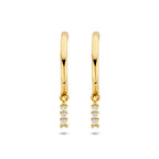 stekeroorringen diamant 0.05ct (2x0.025ct) h si 14K geelgoud