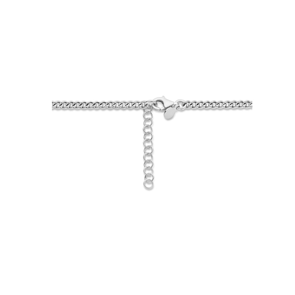 Halskette 10,5 mm 42 + 3 cm Silber rhodiniert