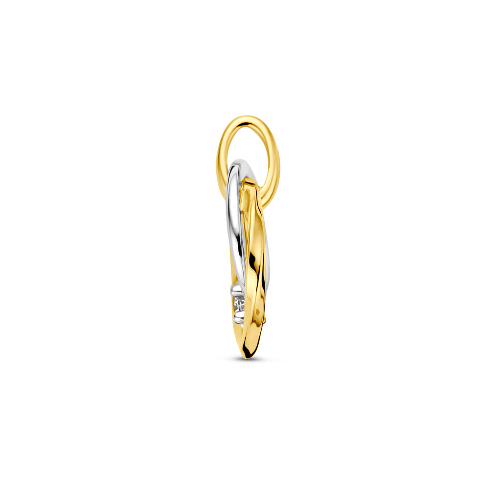 hanger diamant 0.03ct h si 14K bicolor goud geel/wit