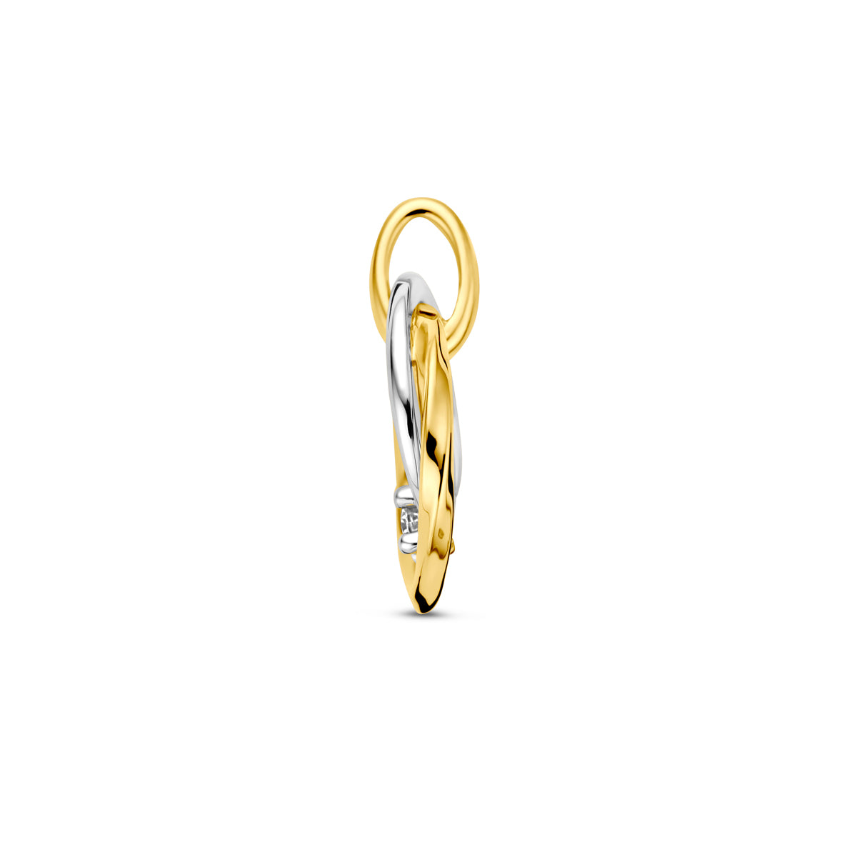 hanger diamant 0.03ct h si 14K bicolor goud geel/wit