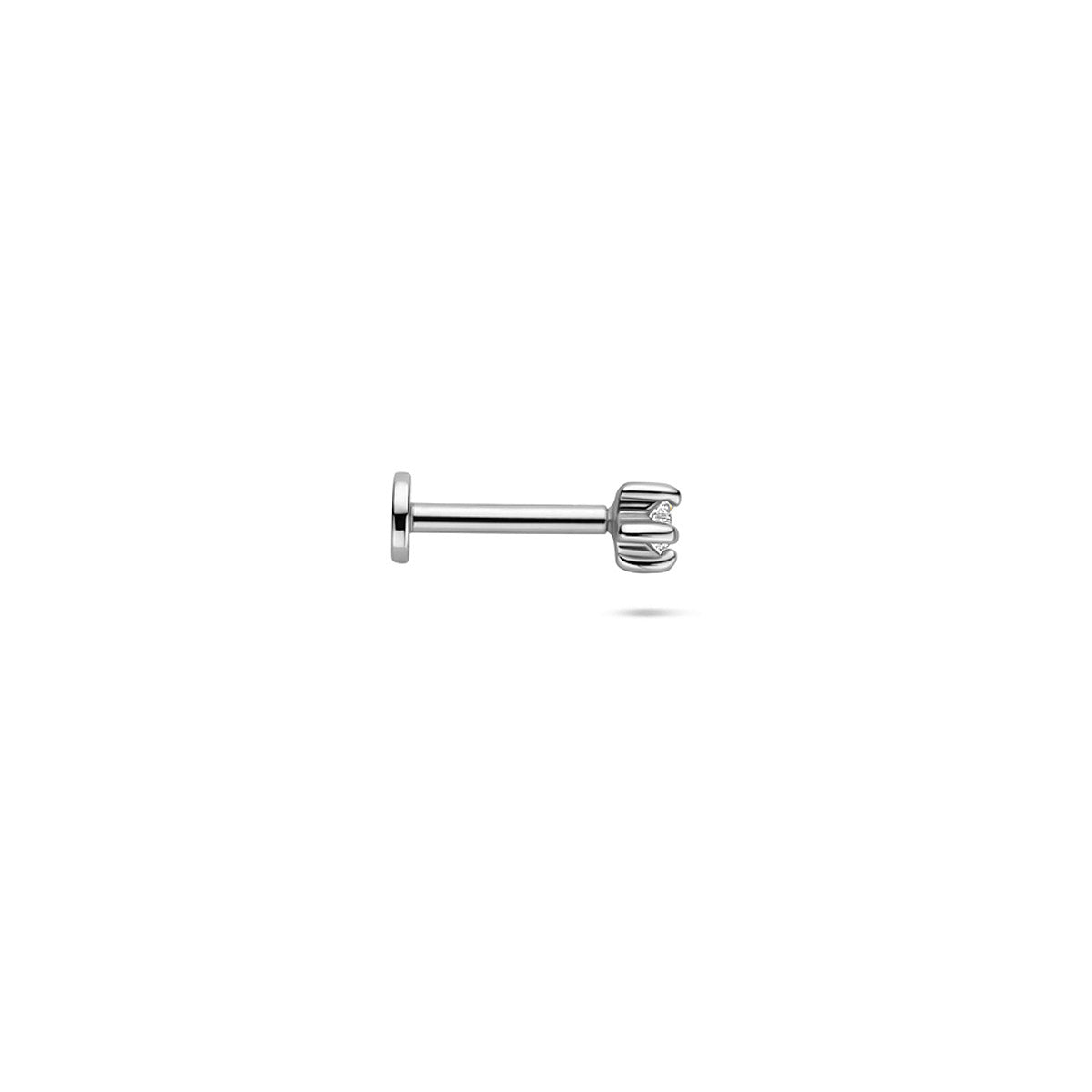 flat back piercing ster zirkonia zilver gerhodineerd