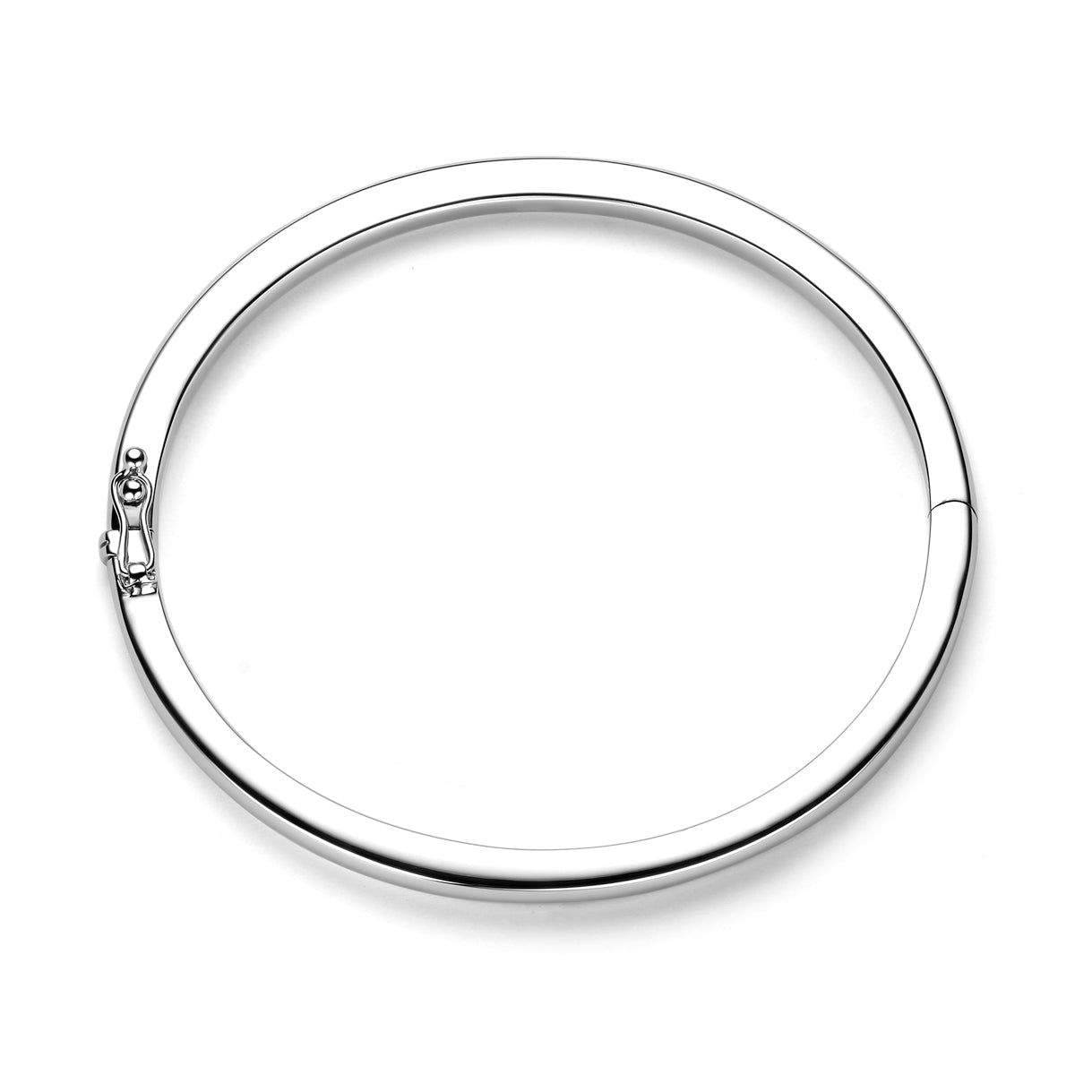 Armreif Scharnier massiv 4 x 60 mm Silber rhodiniert