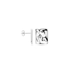 Ohrstecker gehämmert 15 mm Silber rhodiniert