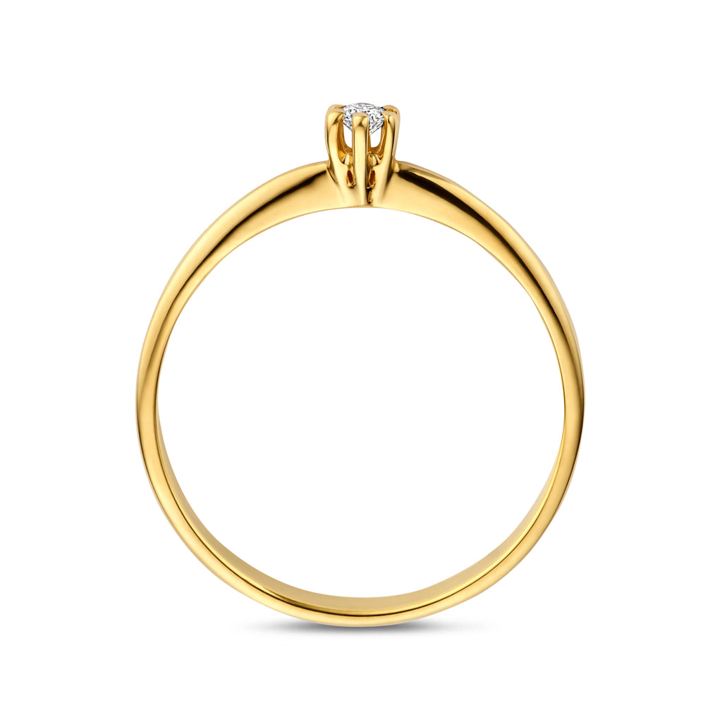 ring lab grown diamant 0.05ct g vs 14K geelgoud