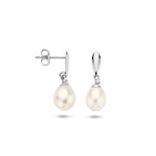 oorhangers parel en zirkonia 14K witgoud