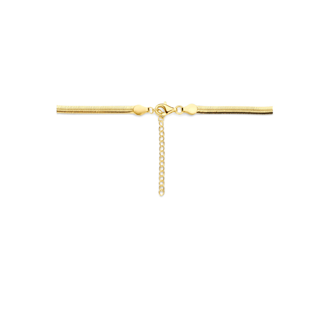collier gourmette 4 mm 40 + 4 cm 3 micron zilver verguld (geel)