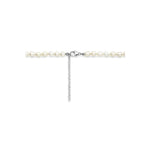 collier parels 5,0 mm 40 + 5 cm zilver gerhodineerd