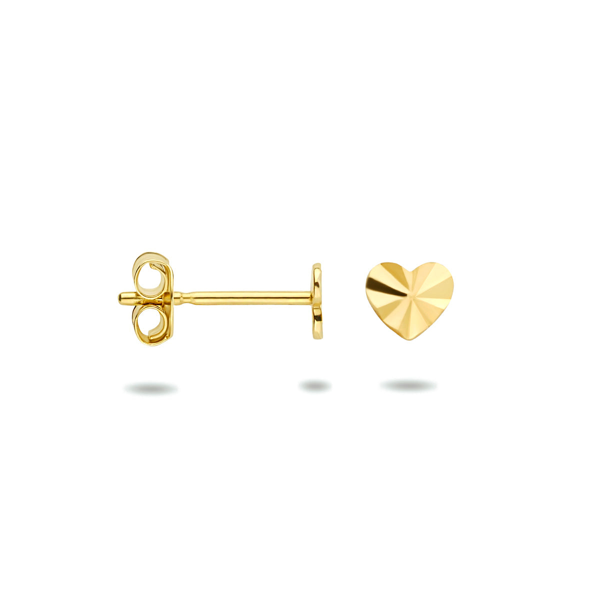 Ohrstecker Herz diamantiert 14K Gelbgold