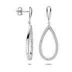 oorhangers druppel zirkonia 43 mm zilver gerhodineerd - druppel/komma/pegel