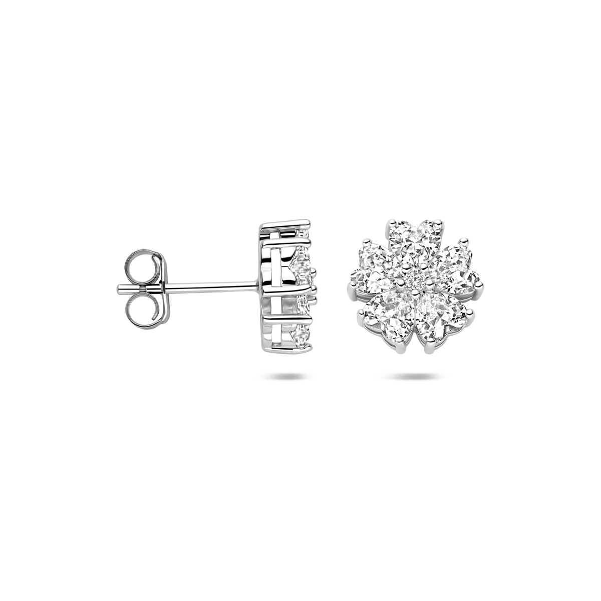 Ohrstecker Zirkonia 10,5 mm Silber rhodiniert