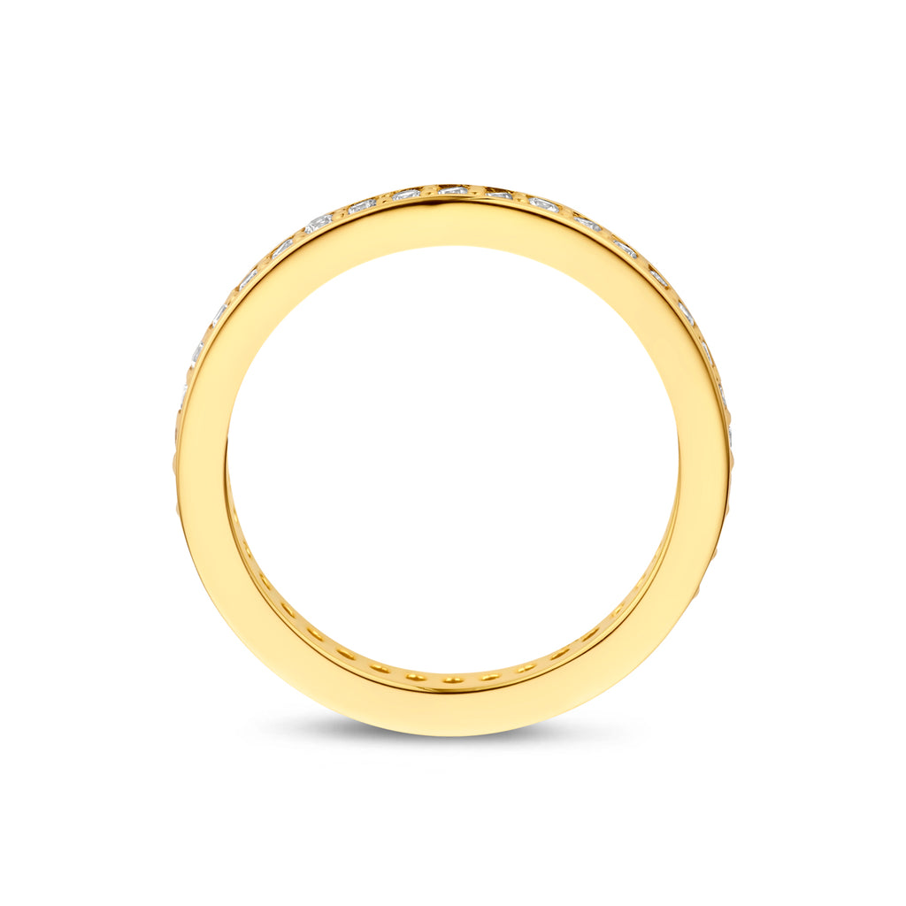 Ring Zirkonia 3 Mikron silbervergoldet (gelb)