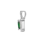 hanger zirkonia groen en wit halo zilver gerhodineerd