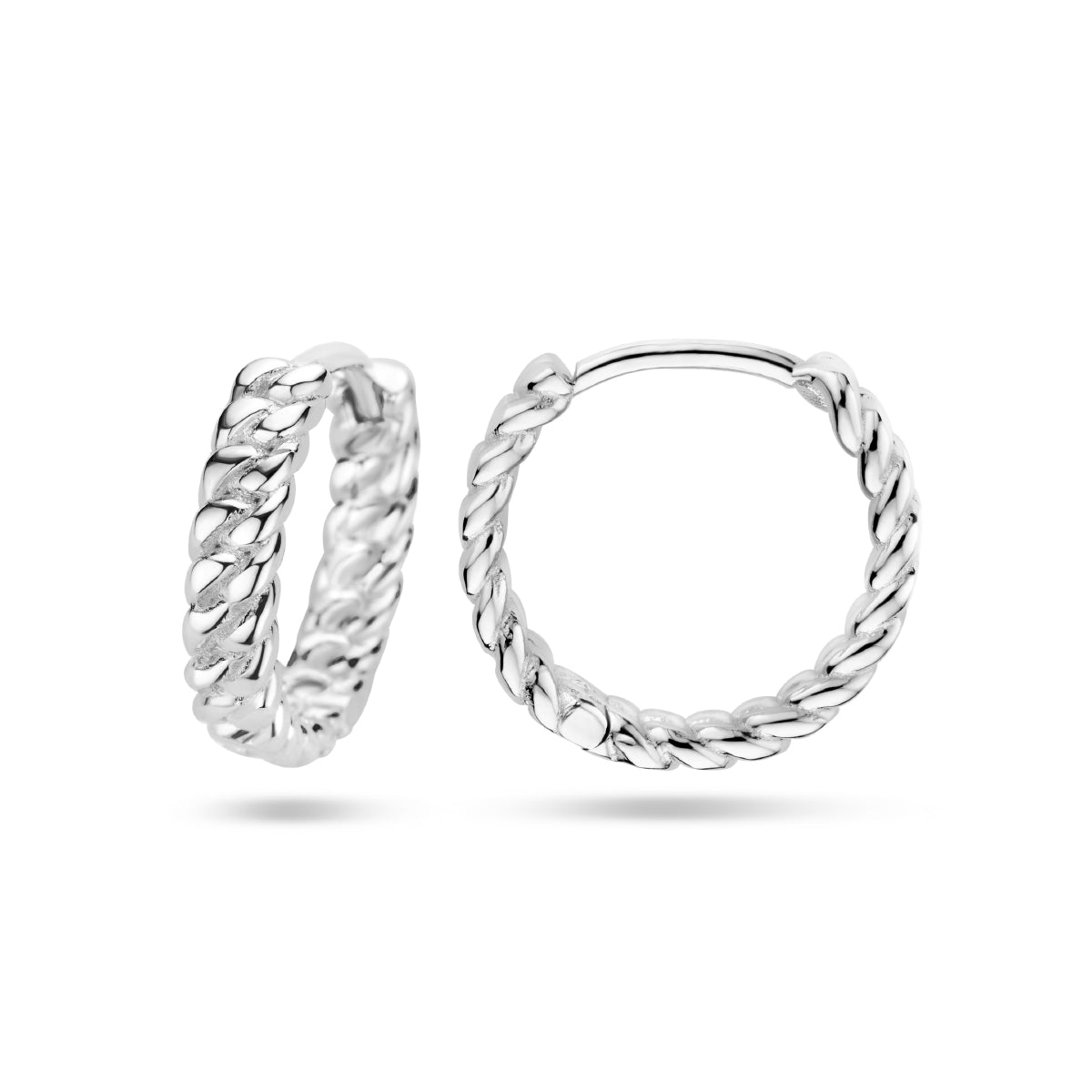 klapoorringen 13,5 mm zilver gerhodineerd