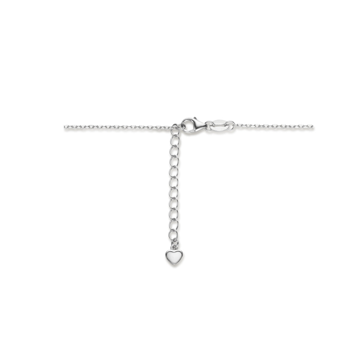 Halskette Herzen 41 + 3 cm Silber rhodiniert