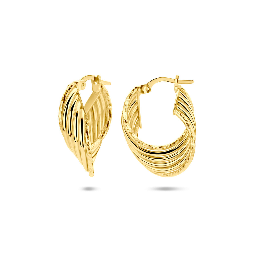 Ohrringe diamantiert 25 mm 1 Mikron vergoldet (gelb)