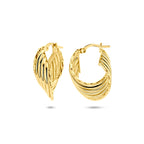Ohrringe diamantiert 25 mm 1 Mikron vergoldet (gelb)