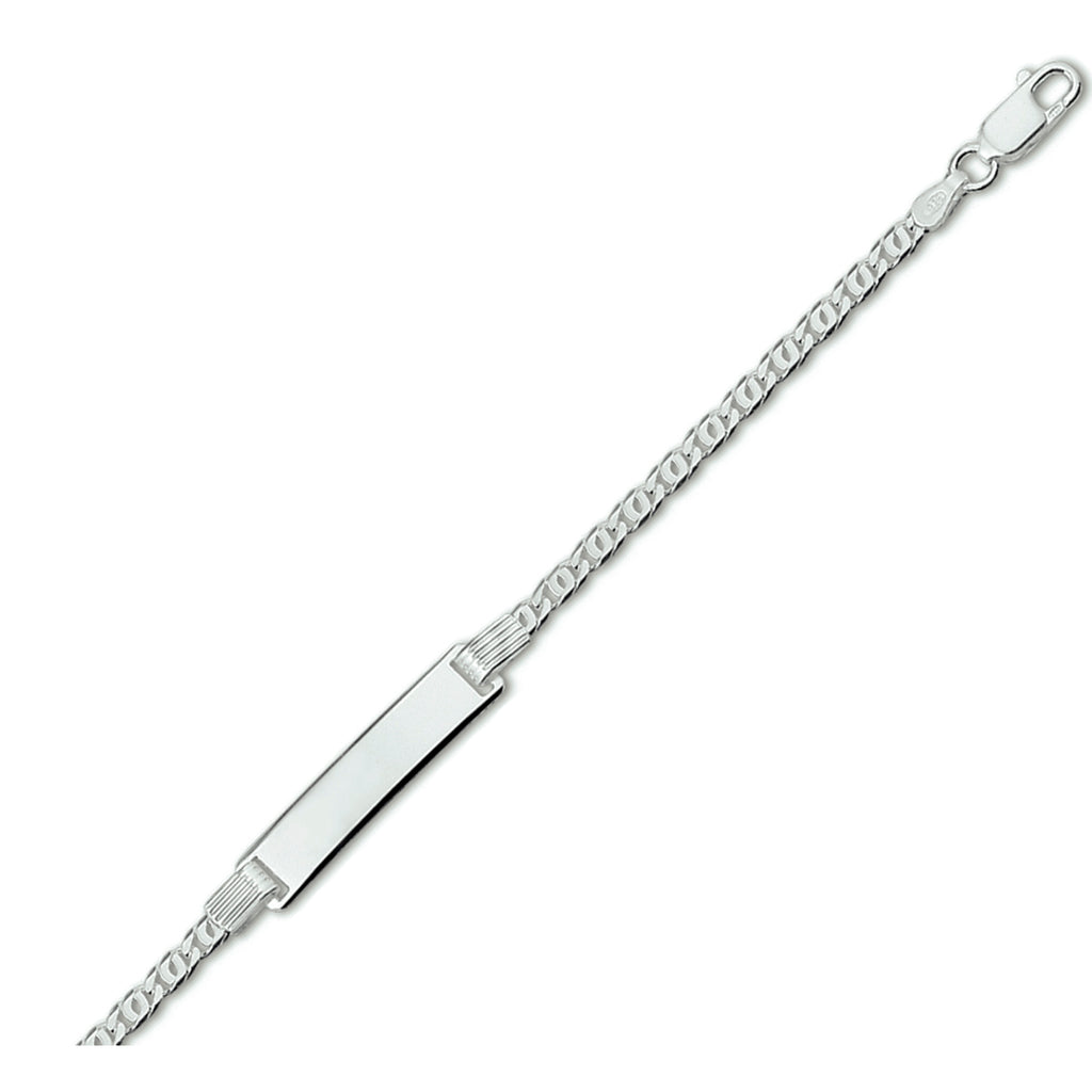graveerarmband valkenoog plaat 6,0 mm zilver wit