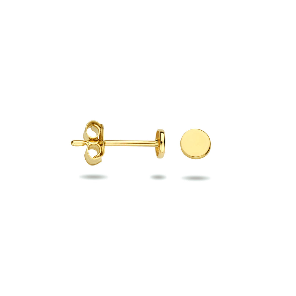 oorknoppen rondje 14K geelgoud