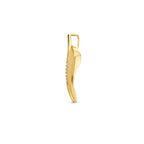 hanger blad gescratcht diamant 0.03ct h si 14K geelgoud