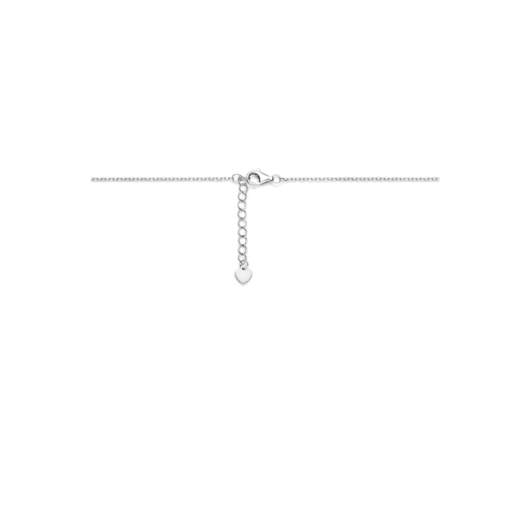 collier saffier zirkonia 41 - 43 - 45 cm zilver gerhodineerd