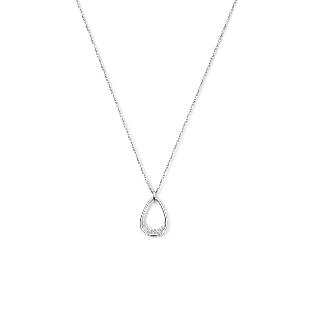 hanger druppel zirkonia zilver gerhodineerd