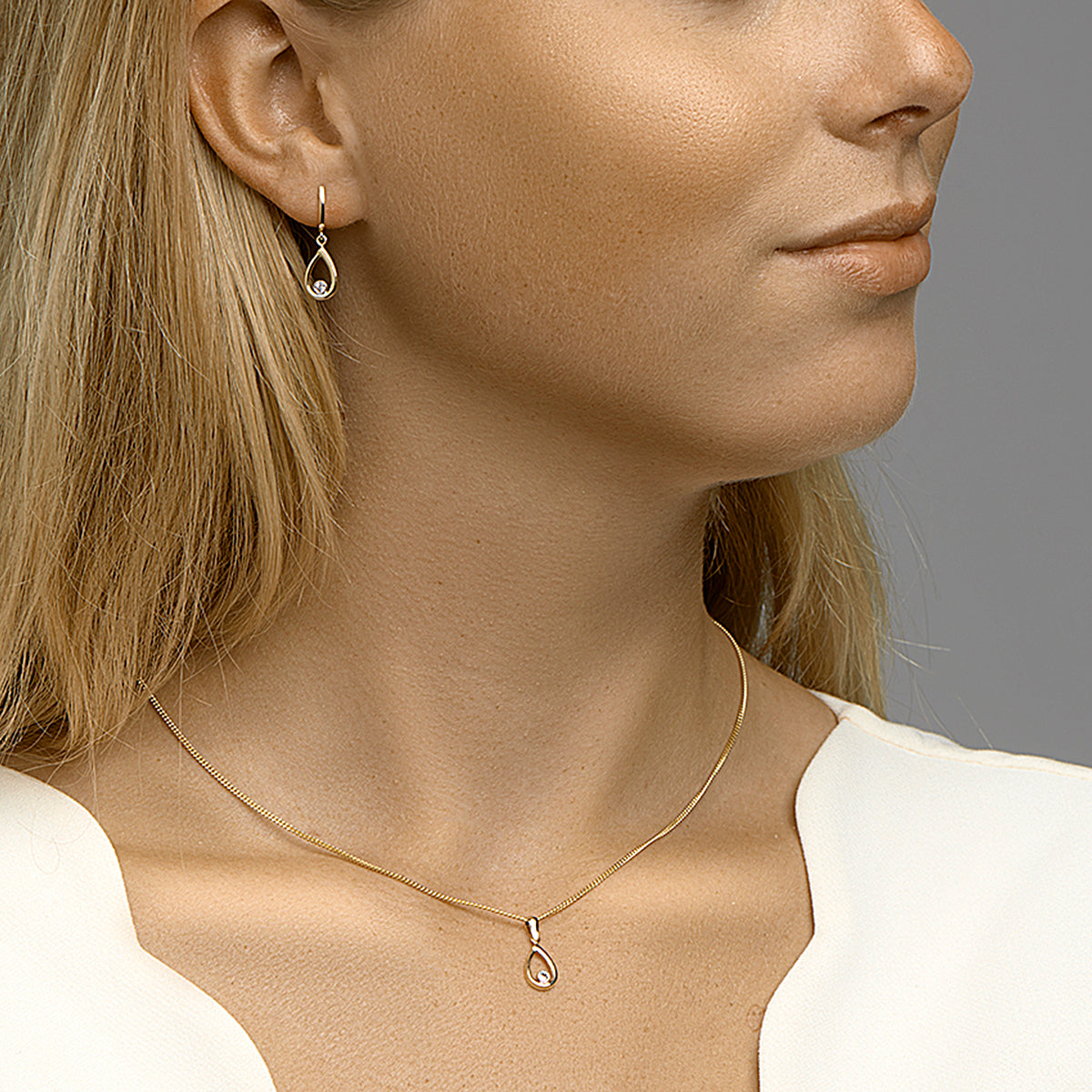 Anhänger Zirkonia 14K Gelbgold