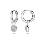 Klappcreolen Zirkonia 15 mm Silber rhodiniert