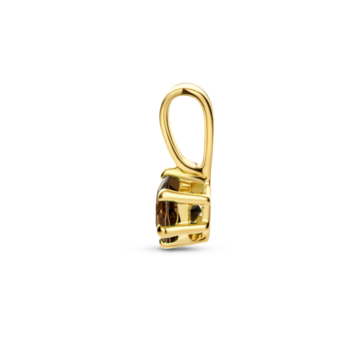 Anhänger Rauchquarz 9,5 mm 14K Gelbgold