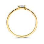 ring met geboortesteen zirkonia april 14K geelgoud