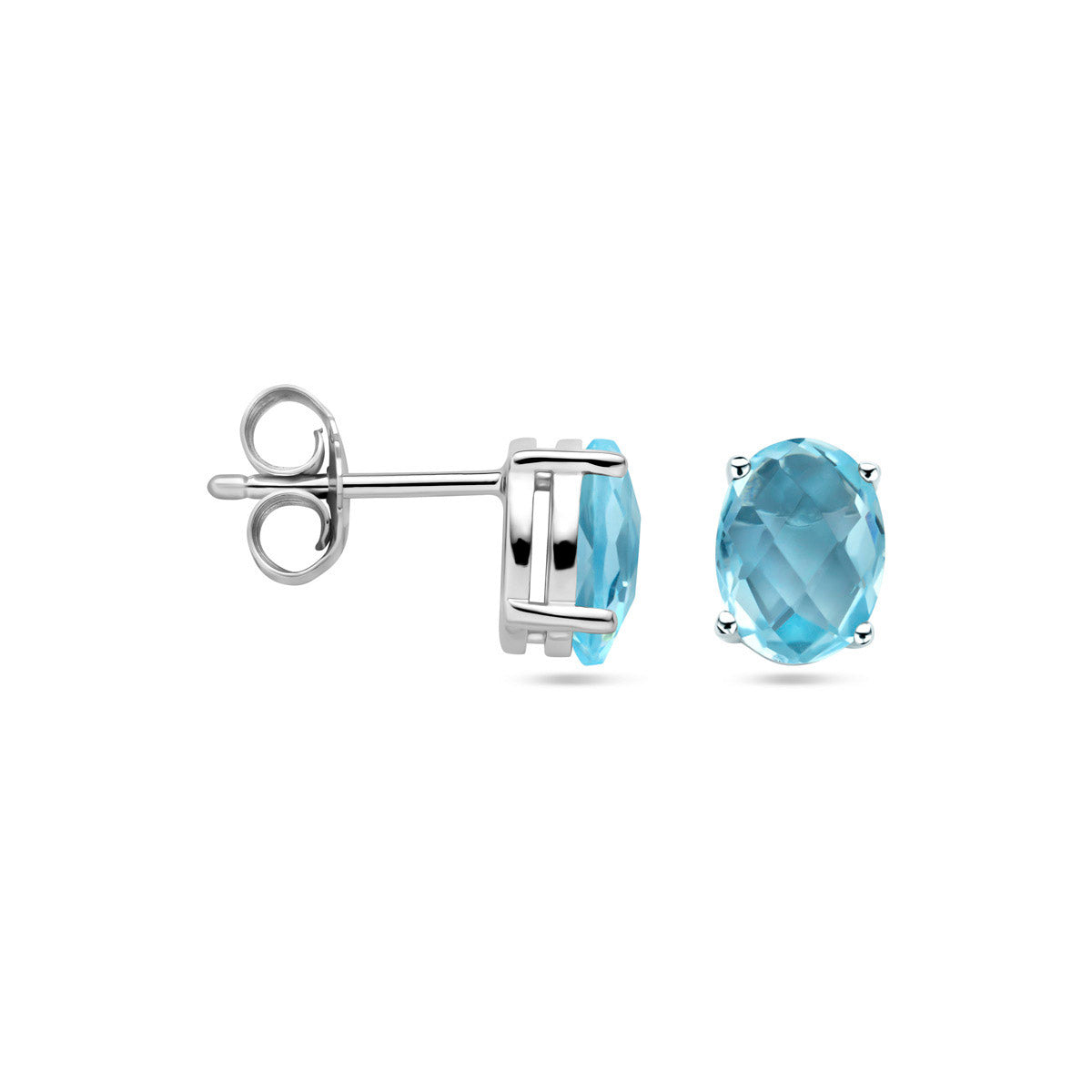 oorknoppen blauw topaas zilver gerhodineerd